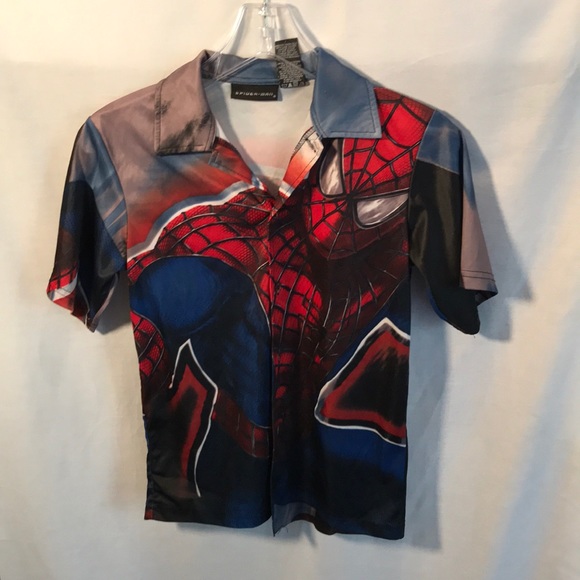 SpiderMan Shirts & Tops Boys Spiderman Button Down Shirt Size 8